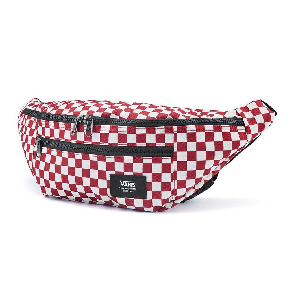 Vans Checkerboard Print Zipper Closure Polyester Chest Bag Crossbody Waist Bag Unisex bags Red VN0A2ZXX976