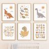 Wandkunst Kinderzimmer Dekoratives Poster Cartoon Neues Baby Dinosaurier Süßes Herz Alphabet Kindergarten Leinwand Malerei Druck Wandbild