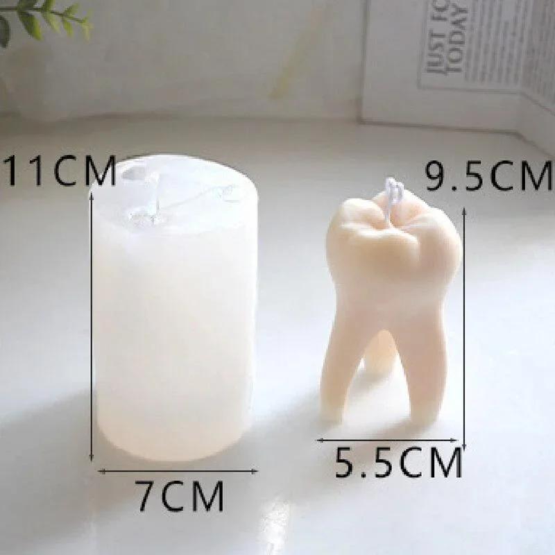 Kreative Form Handgefertigt Groß 3D Dental Silikon Kerzenform Simulation Zähne Aromatherapie Gips Harz Seife Backform