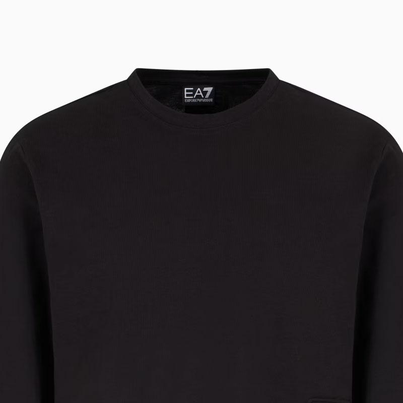 Emporio Armani Ea7 Solid Long Sleeve Crew Neck T-Shirt Men tops Black 7M000150-AF14772-UC001