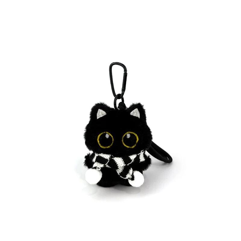 

1 шт. Милый плюшевый брелок-игрушка в виде черного кота, креативная кукла, маленькая подвеска, аксессуары для сумки, подарки на день рождения для мальчика и девочки