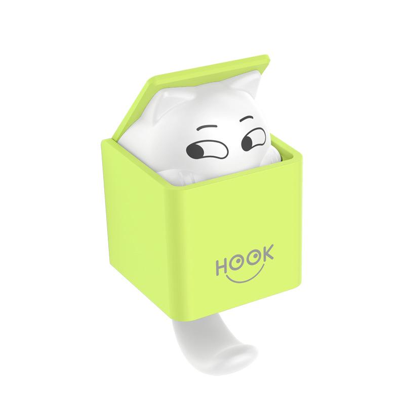 

Мультяшные кошачьи крючки-наклейки Крючки для двери спальни Крючки для ключей Зонт Полотенце Шляпа Вешалка Настенные Декоративные Крючки в виде Животных зелёный