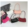 Glossy Crossbody Bag Waterproof Pu Leather Shoulder Bag Mini Hobo Purse Lightweight Pink Underarm Bag For Parties Dating Travel