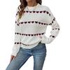2026 Autumn/Winter Sweet Heart Jacquard Loose Sweater