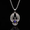 Retro Phoenix Pendant Necklace with Imitation Gemstone – Unisex Fashion Trend
