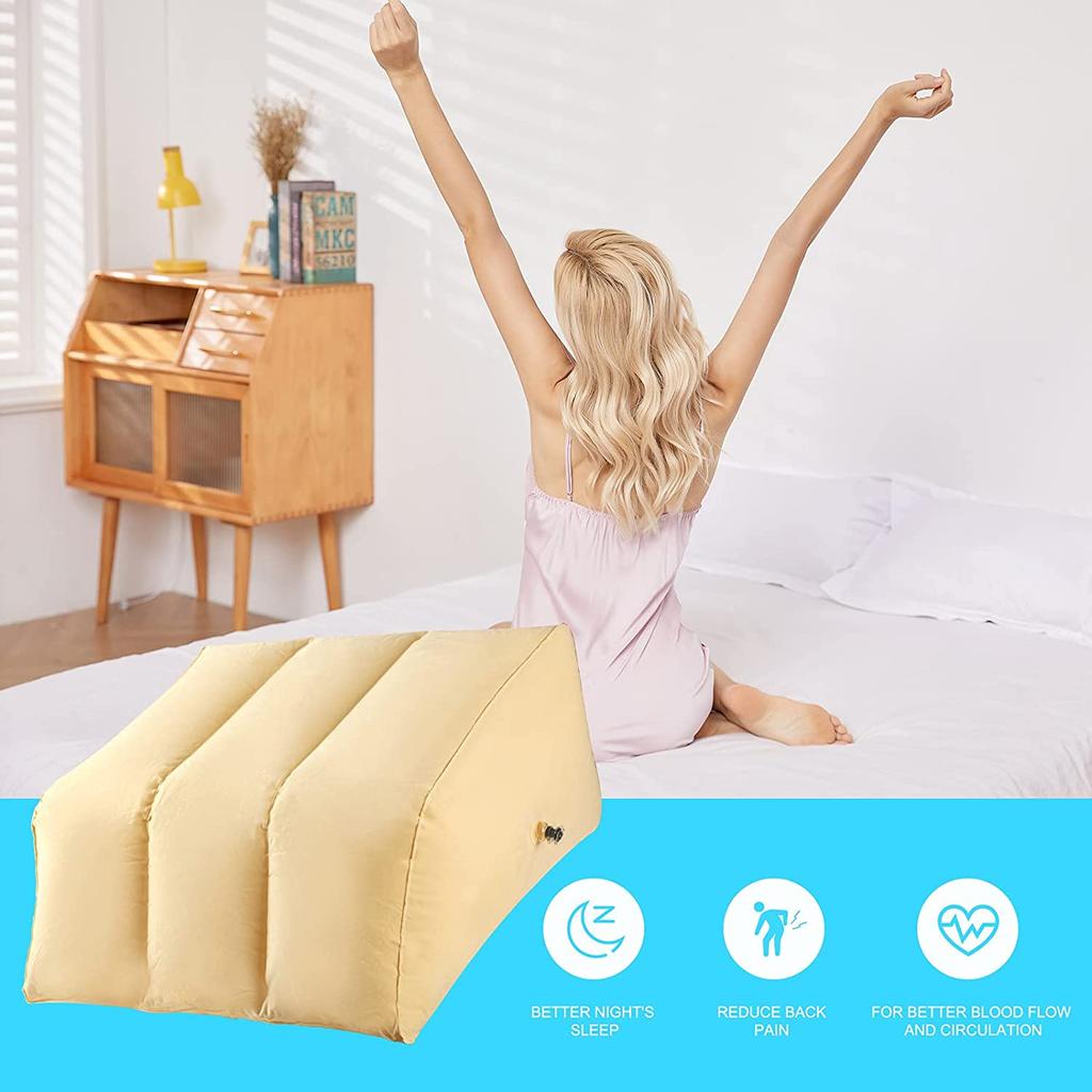 Hot Sale Leg Elevation Inflatable Foot Rest Pillow Pvc Under Inflatable Leg Pillow for Sleeping
