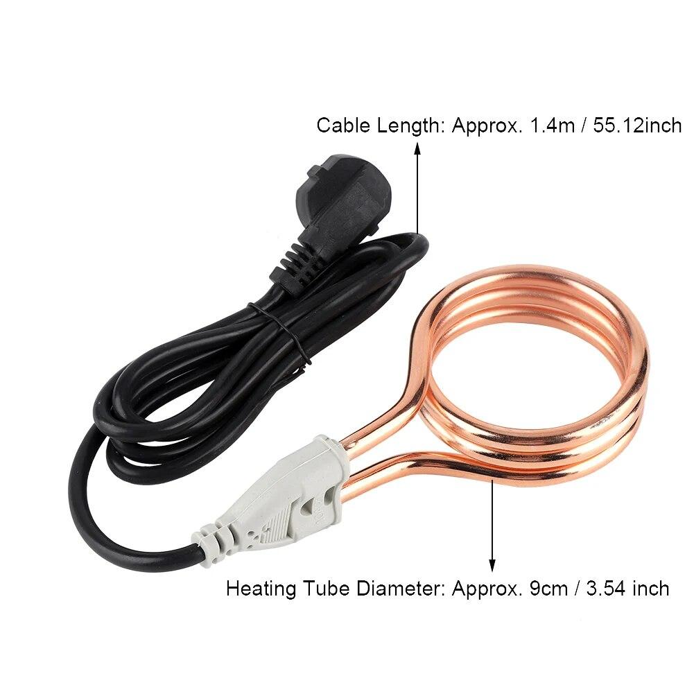 220V 1800W Elektrischer Tauchsieder für Wasser und Flüssigkeiten Tragbarer Wasserkocher für Zuhause und Reisen Heißer Heizstab