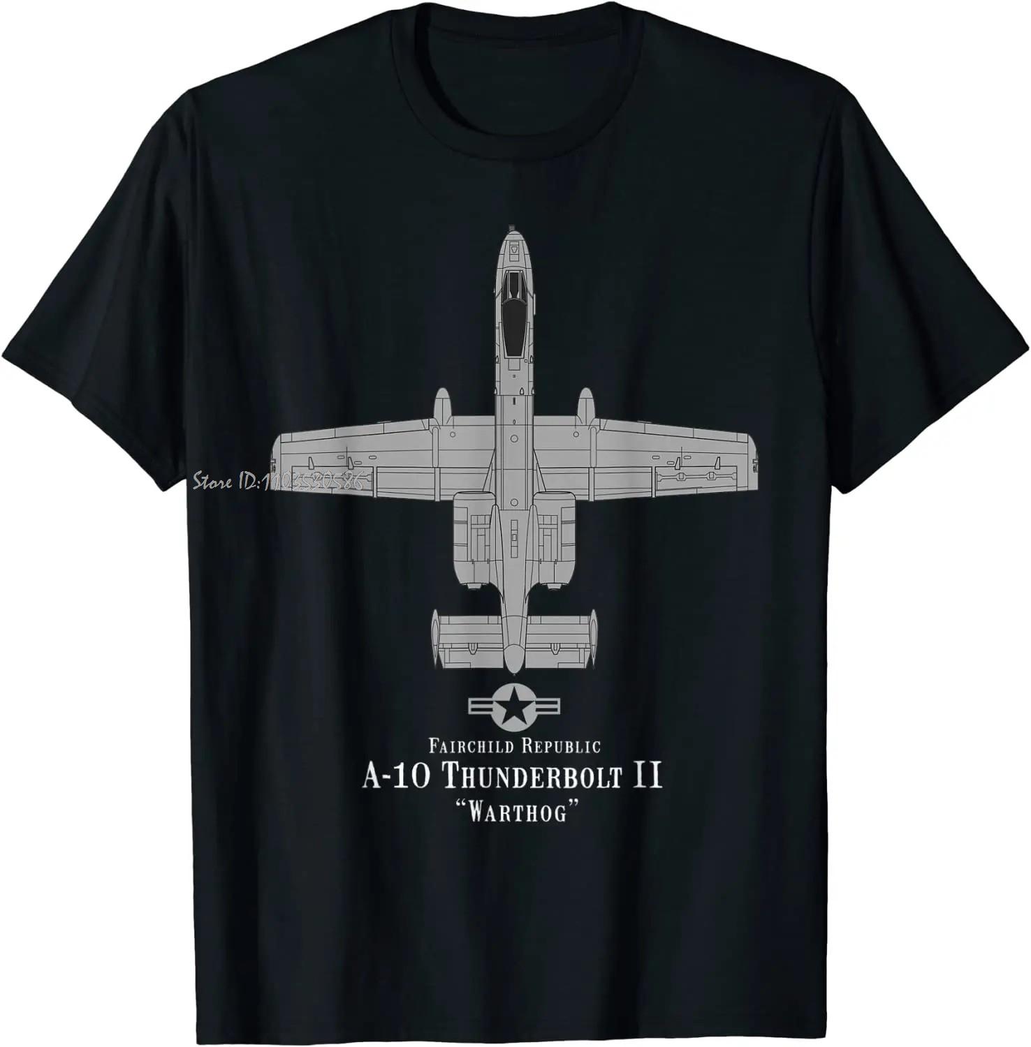 

A-10 Warthog Thunderbolt II Attack Aircraft Tech Drawing Oversized T-shirt O-Neck Casual Cotton Tshirt New Men s Clothing T... S разноцветный