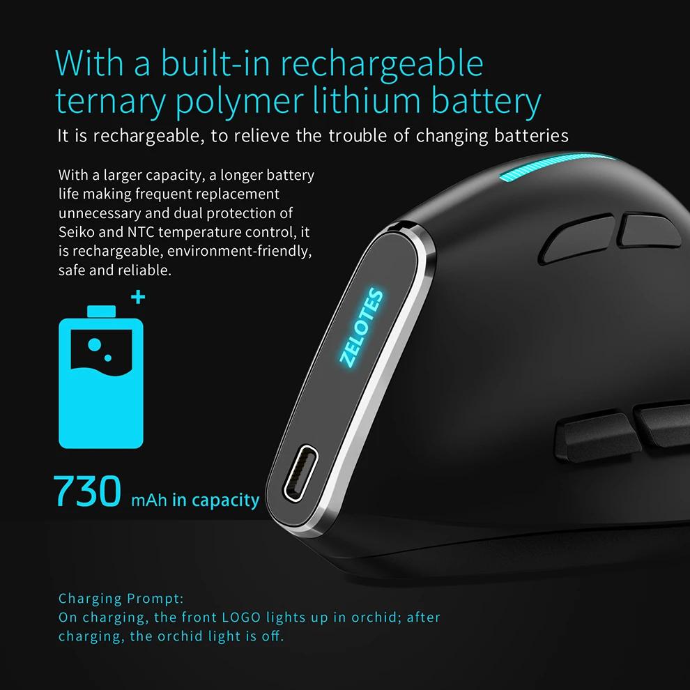 RGB Wireless Vertikale Maus Wiederaufladbare Bluetooth Maus für Laptop Tablet Mackbook Programmierbare Gaming Maus Ergonomische Mäuse