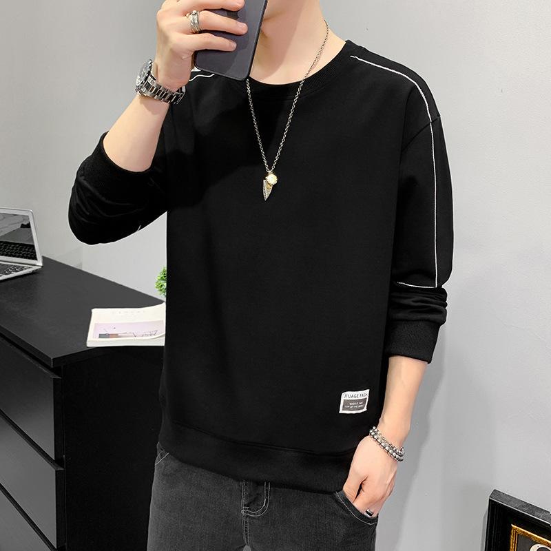 Men's Sweatshirt Spring New Youth Hong Kong Style Casual Loose Round Neck Long Sleeve Versatile T-shirt Bottoming Shirt