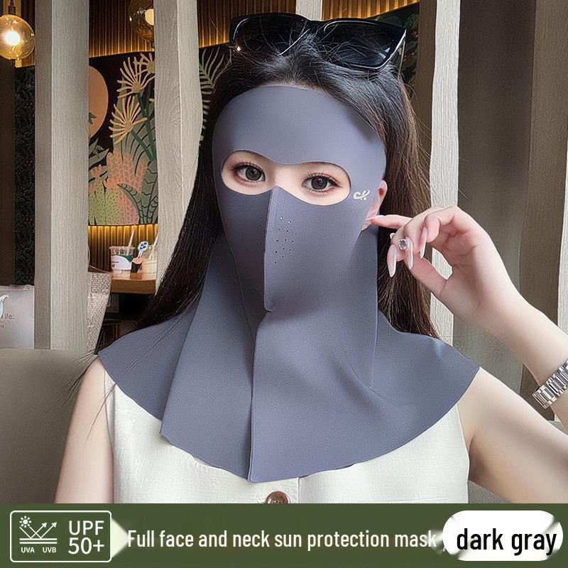 Women's Summer Ice Silk UV Protection Face Mask - Breathable, Full Coverage for Cycling and Outdoor Activities.