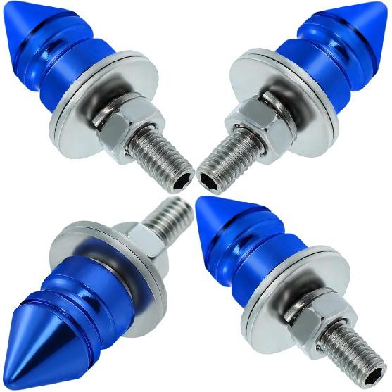 Spike License Plate Bolt Kit Aluminum Alloy Decorative Motorcycle License Plate Screw Frame Fasteners Fit Most Cars Truck Modified Vehicle