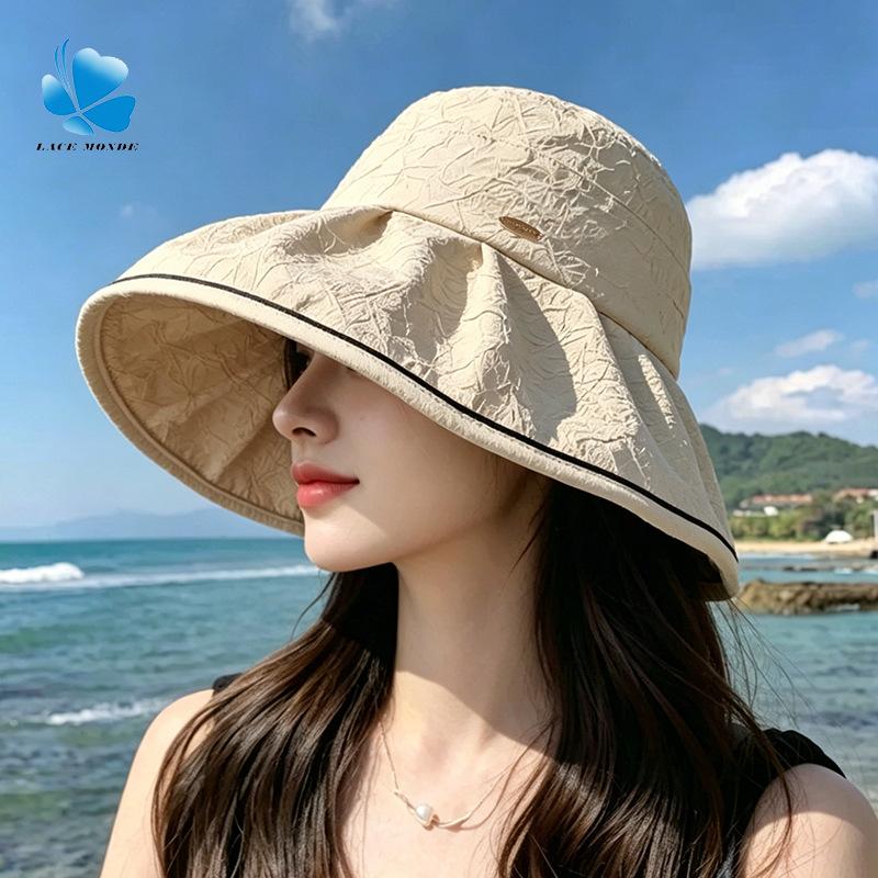Summer new big brim sunshade sun hat foldable bucket hat summer women UV protection