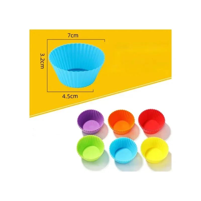 12 Pack Silicone Baking Cups Reusable Muffin Liners Non-Stick Cup Cake Molds Set Cupcake Silicone Liner Silicone Cupcake Holder
