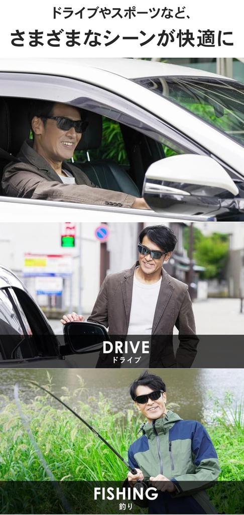 Instant Photochromic Sunglasses to Wear Over UV Asian Fit A-FIT Over-Sunglasses, Glasses, Men's, 99.9% Protection, Design, AF-OS21P-C1