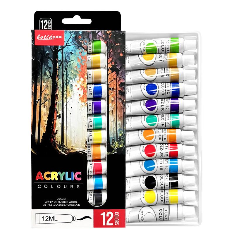 12ml 12-Color Acrylic Paint Set for Children s DIY Projects