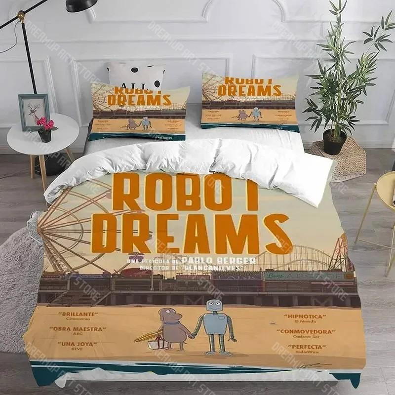 Cartoon Robot Dreams Bettwäschesets Steppdecke Tagesdecke Bettbezug Kissenbezugsets Kinder Erwachsenengröße Heimtextilien