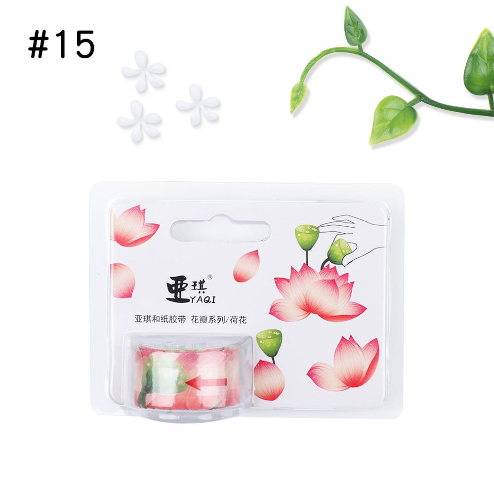 200PCS Adhesive Sticker Stylish Flower Petals Tape Scrapbooking Sticky Paper Masking Tape