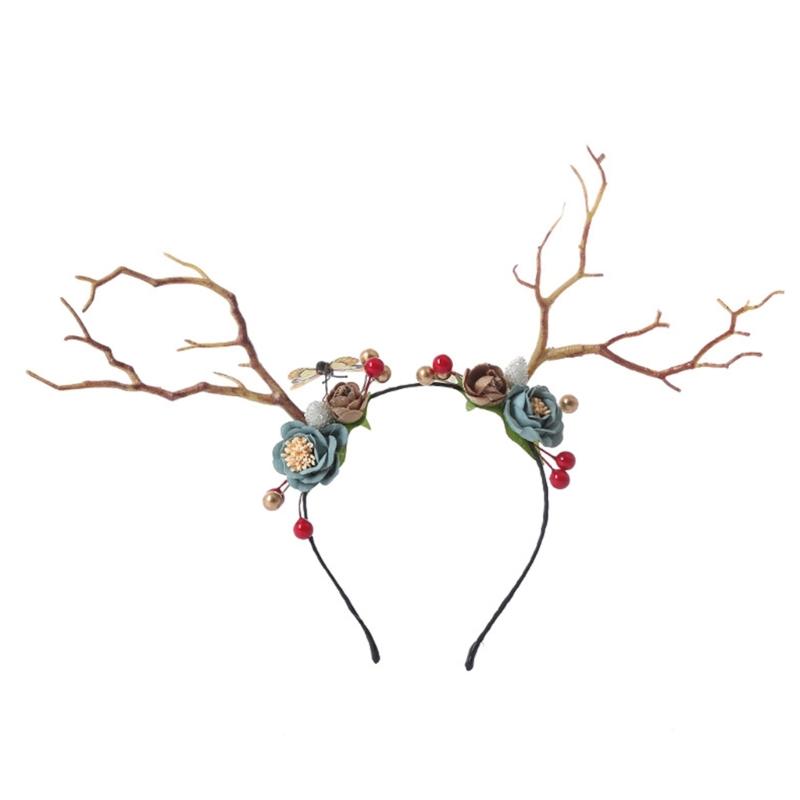 Cute Tree Branch Reindeer Antler Hair Hoop Women Photography Makeup Headband for Christmas Party Hair Accessories