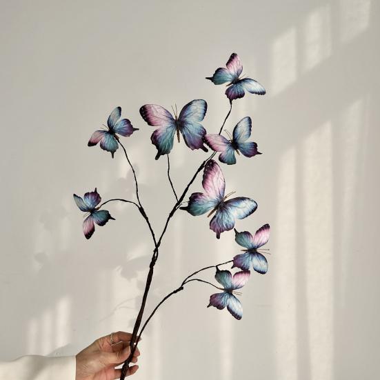 Butterfly Flower Branches Decor Handcrafted Silk Flower Arrangement