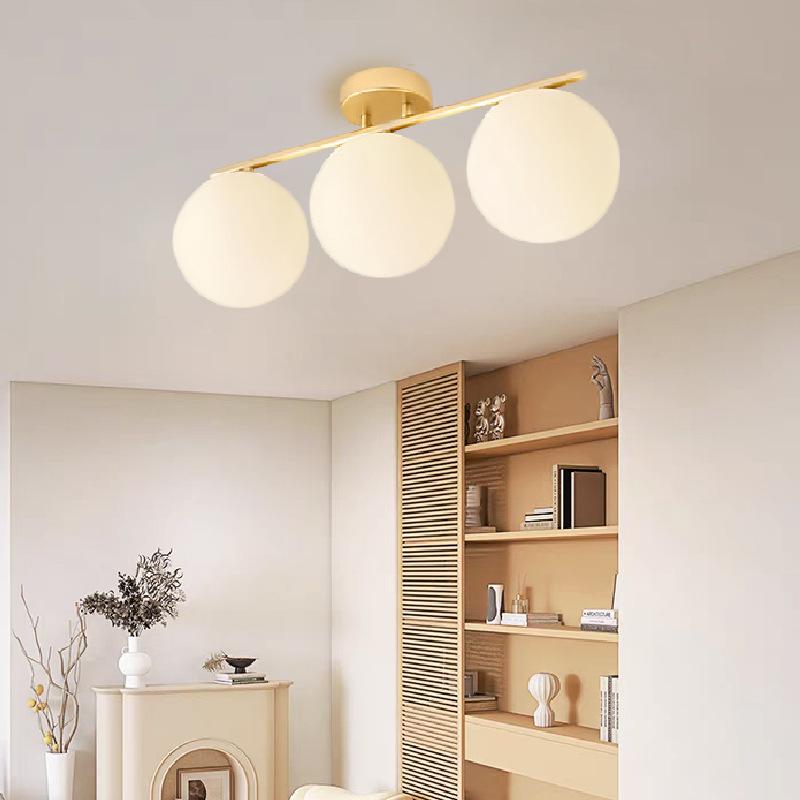 LED Glass Ceiling Light Milk White Ball For Living Room Entrance Hallway Bedroom Restroom Study Checkroom Indoor Lighting