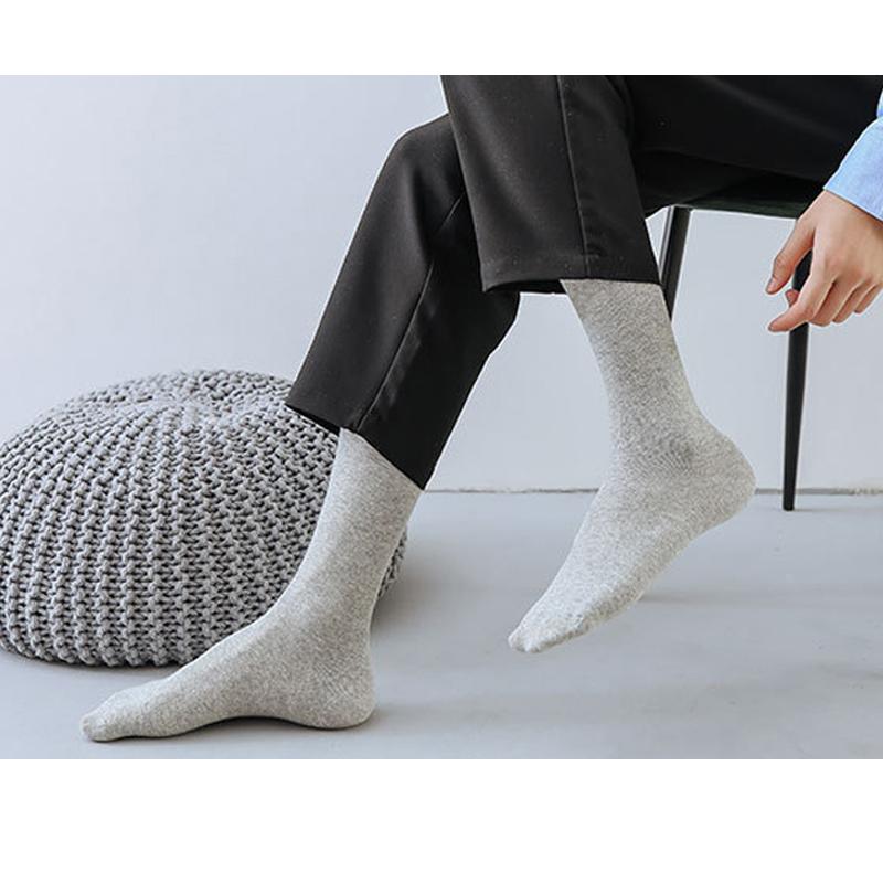 Men's Formal Long Socks – Knee High Cotton Dress Socks, Solid Color Soft Elastic for Business, Party, Four Seasons
