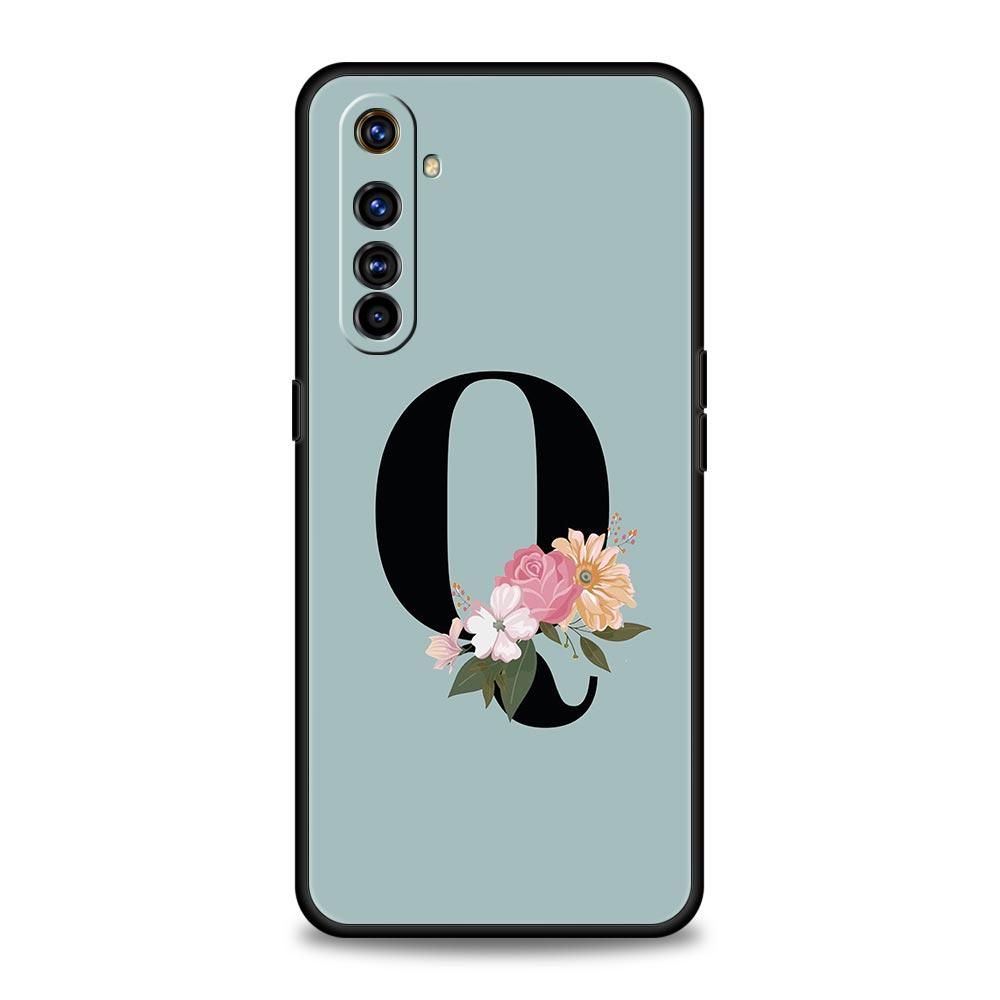 

Чехол для телефона Realme 12 11 10 9 8 5G 7 6 GT5 GT3 GT2 Pro Plus C21 C11 C25 C35 для Realme GT Neo 2 3 3T 5 крышка цветок буквы S Realme C25