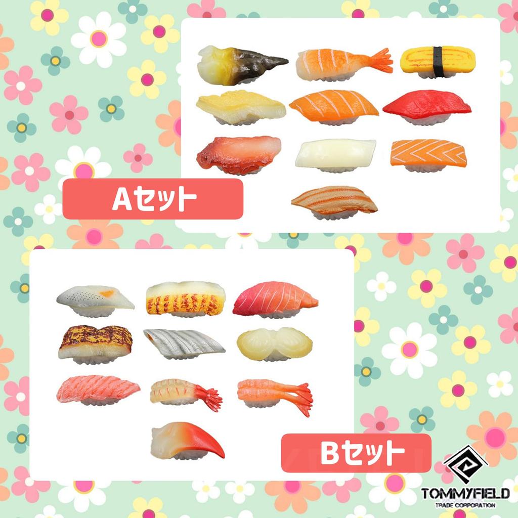 TOMMYFIELD Food Replica Fake Sushi Sanpurun Sushi Nigiri Set Kit, Sample, (A) [Product Code]