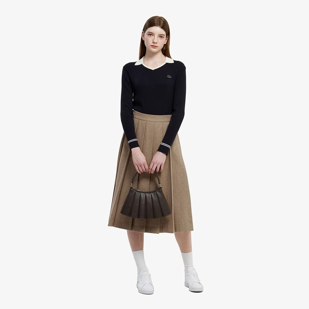 [lacoste] Women's Wool Pleated Midi Skirt JF427E-55NDPC