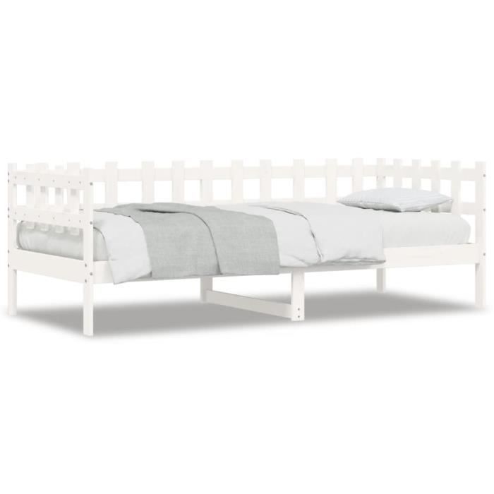 VidaXL Lit de jour Blanc 80x200 cm Bois de pin massif 840377