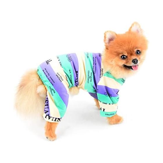 SMALLLEE_LUCKY_STORE Dog Clothes, Spring/Summer Coveralls, Border Pattern Rompers, Puppies, Small Dogs, Super Small Dogs, Colorful Striped Pajamas,