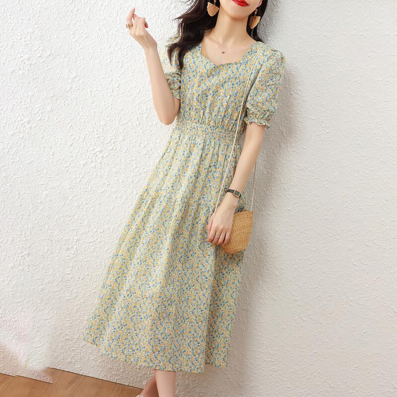 Srcr Puff Sleeve A-Line Midi Dress XL