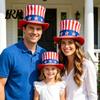 Retro Style Top Hat American Flag Hat, Uncle Costume for 4th of July, Bald Eagle Red White Blue Patriotic Party Decoration Adults, Independence