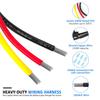 Wsays Dual Color Amber White Light Bar Wiring Harness Kit 2 Leads with Relay Push Button Switch Compatible with 12V Vehicles Truck, ATV, UTV,