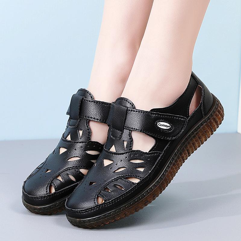 Letnie damskie sandały rzymskie Mary Jane buty plażowe z zakrytymi palcami casualowe miękkie sandały do chodzenia dla dziewczynki plus size