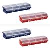 Small Parts Organizers Box Set, 2 Pack Plastic Hardware Cases with 4 Compartments and Transparent Lids for Fastener Sorting