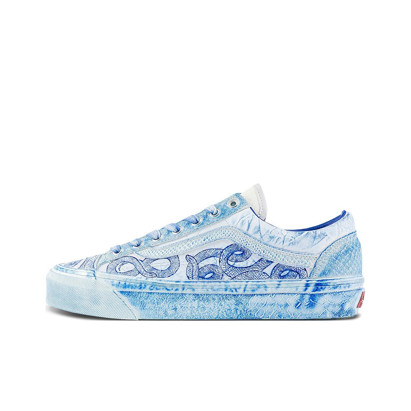 Vans LX Old Skool 36 Год Змеи Удобные Низкие Скейт-Кроссовки Унисекс Кроссовки Белый Синий VN000D57CDA 35
