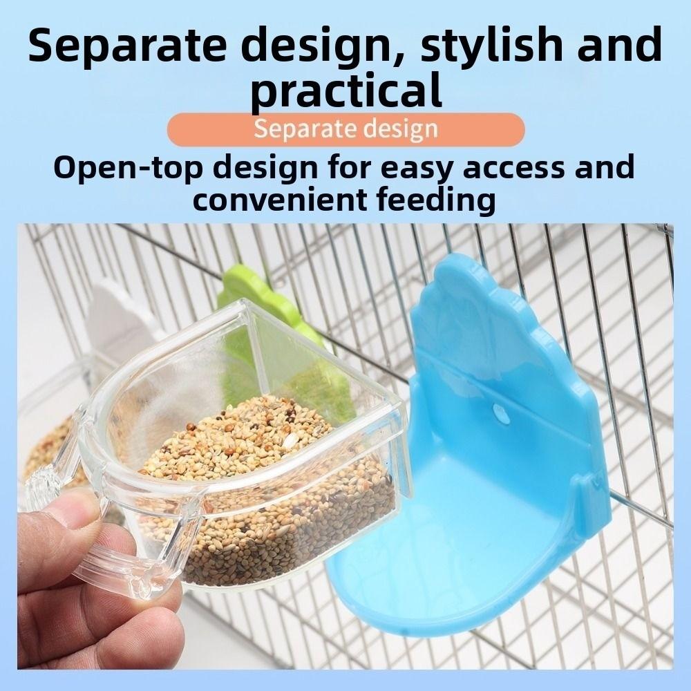 Transparent Cage Mount Bird Feeder Detachable Bird Feeding Water Box For Parakeet Lovebird