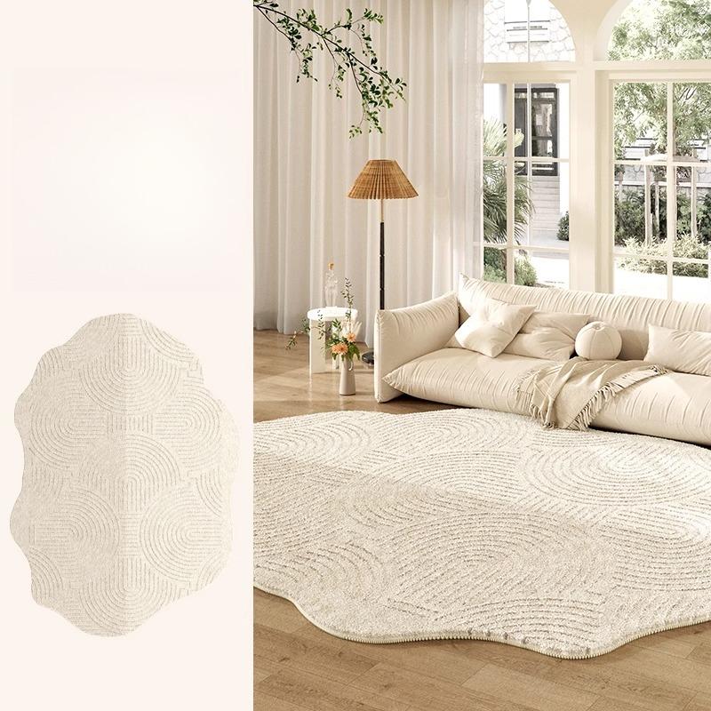 Fluffy Soft Lounge Floor Mat Thickend Plush Bedside Rug Cream Style Bedroom Decor Plush Irregular Shapes Carpets For Living Room