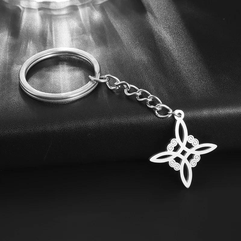 Fashion Charm Witch Knot Necklace Stainless Steel Irish Celtic Knot Pendant Witchcraft Amulet Magical Jewelry Gift for Girls
