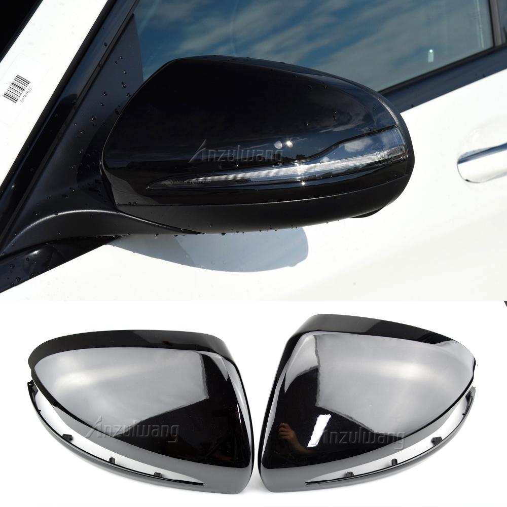For Mercedes-Benz C S E GLC G Class AMG W205 X253 W222 W213 W238 Rearview Mirror Cover Bright Black Replacement 2014 - 