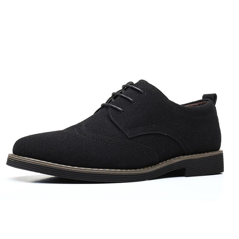 Men Dress Shoes Suede Leather Business Party Leather Wedding Shoes Men Flats Oxfords Formal Shoes