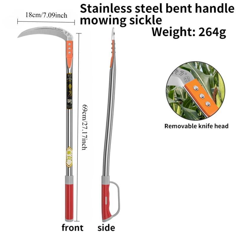 1PCS Manual Grass Sickle – Crack Weeding Tool for Roads, Long-Handle Agricultural Sickle for Grass Cutting and Gardening