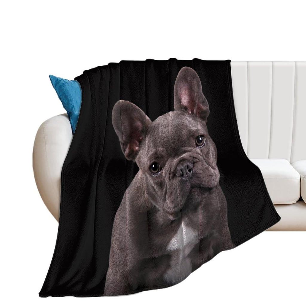 Cartoon bulldog Printed Blanket for Sofa Bed Travel Camping Living Room Office Conditioning Blanket for All Seasons Gifts