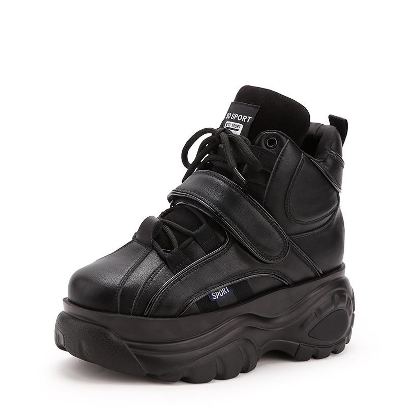 Autumn New Sports Women's Shoes Trendy Dad Shoes Inner Height Increase Casual High-top Wedge Heel Platform Shoes