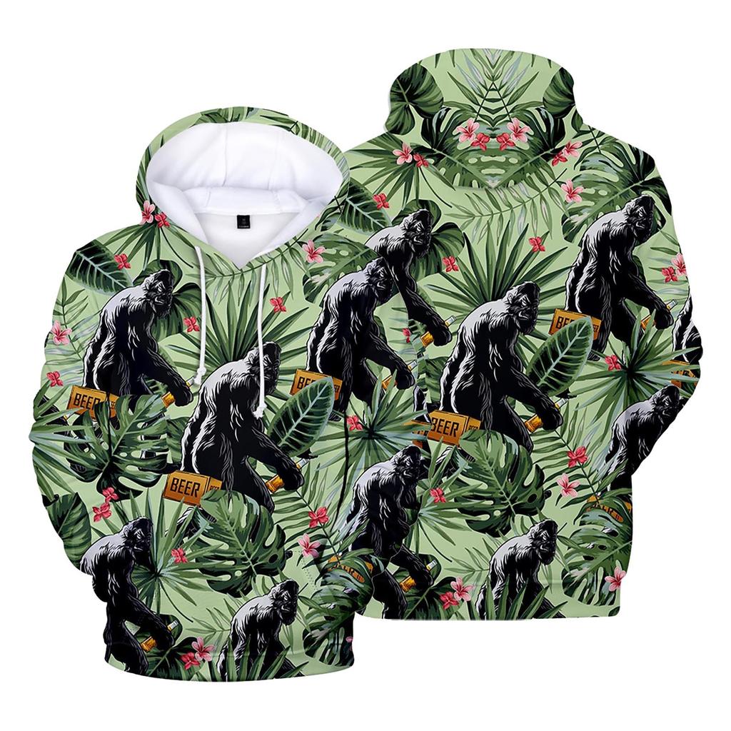 Printed Hooded Sweater With Long Sleeves For Men And Women In Spring And