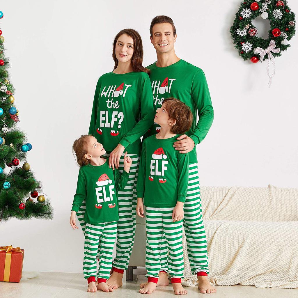 2024 Autumn/Winter Parent-Child Pajama Sets with Christmas Hat