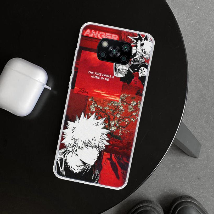 MHA Bakugou Katsuki Phone Case Cover for Xiaomi Poco X6 X5 X7 Pro F7 Ultra Redmi 15C 15 13C 13 12C 12 10C 10 10A 9C 9A 9T 9 Coqu
