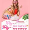 6pcs Heart Shaped  Sunglasses Dress Up Party SET-Transparent Candy Color For Party Favor Easter Gift Helloween BIRTHDAY Gift