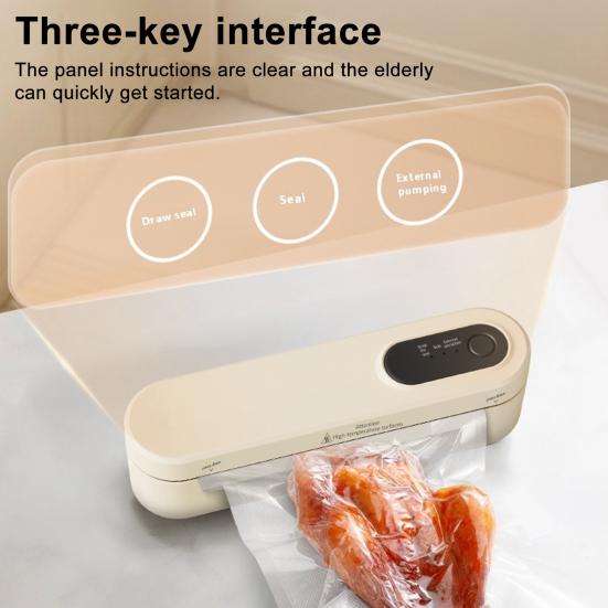 Automatic Vacuum Sealer Machine 60kPa Strong Suction 3 Modes Adjustable Easy to Use Cordless Rechargeable Food Sealer